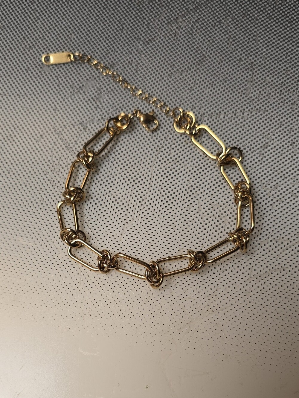 Trendy Paper Clip Knot Gold Tone Adjustable 6.5 To 9inches Bracelet
